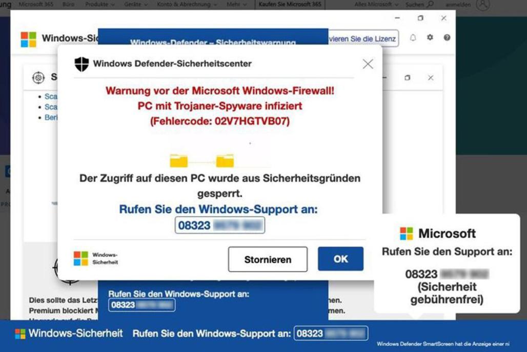 Microsoft Mitarbeiter anrufen
